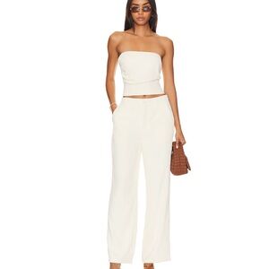 Sndys. set Roma blouse and pants wide leg pants ivory